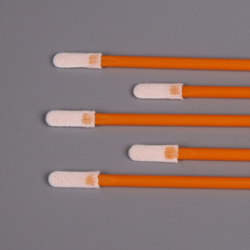 70mm PP Stick Flat Tip Swabs Double Knitted Cleanroom Microfiber swabs