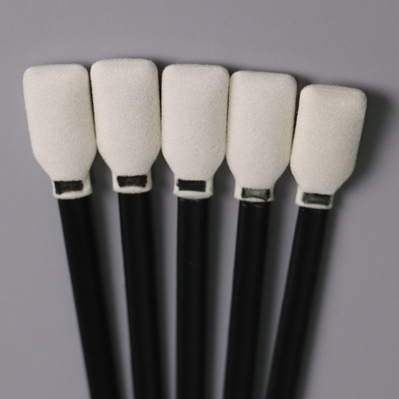Dust free square rectangle head cleanroom cleaning sponge foam tip swab stick  for optical equipment