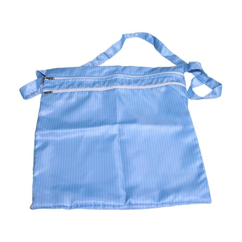 Three Layers Ziplock Blue Antistatic Lint Free Fabric Bag ESD Clothing