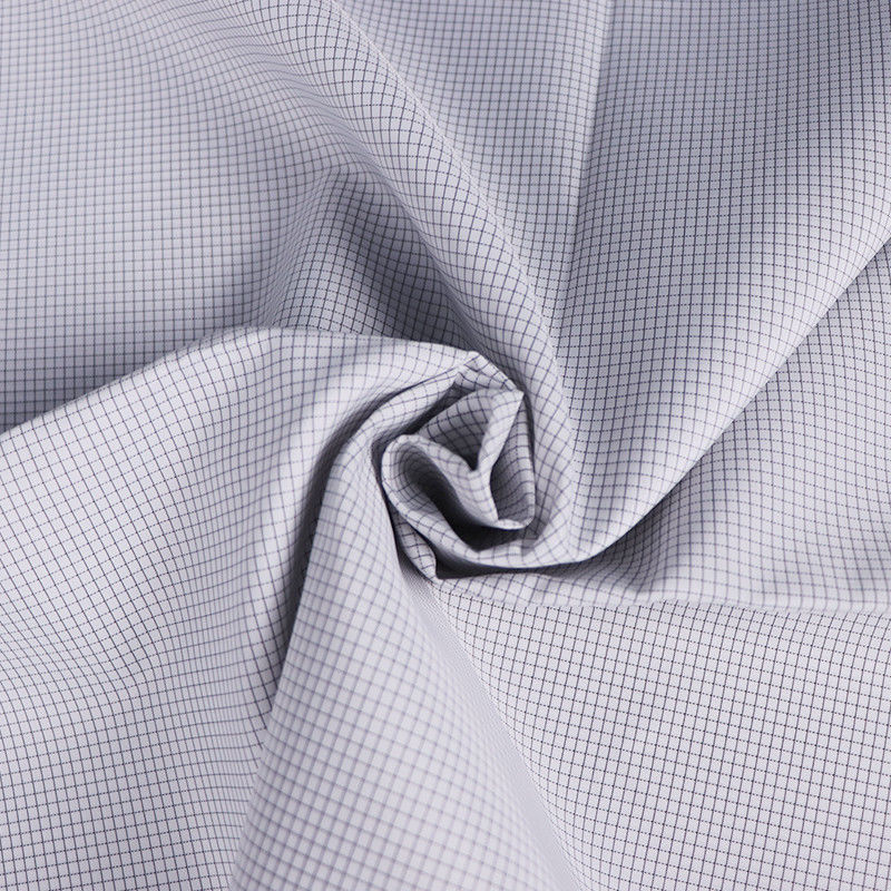 98% Polyester  2% Carbon Fiber 2.5mm Conductive Grid ESD Fabric Gray