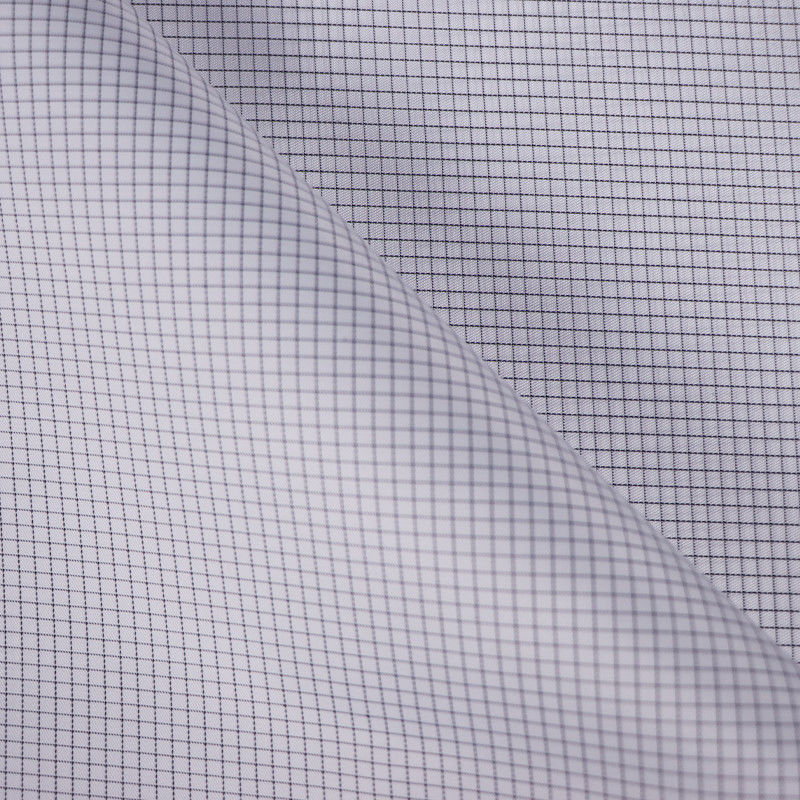 98% Polyester  2% Carbon Fiber 2.5mm Conductive Grid ESD Fabric Gray