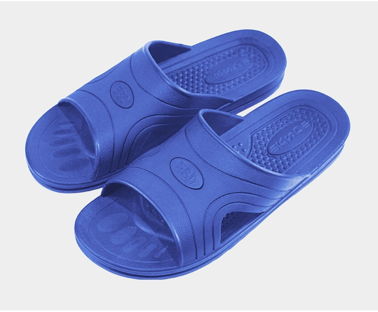 Anti-Static PVC Slippers with Six-Hole Cross Design Soft SPU Electronic Factory Workshop