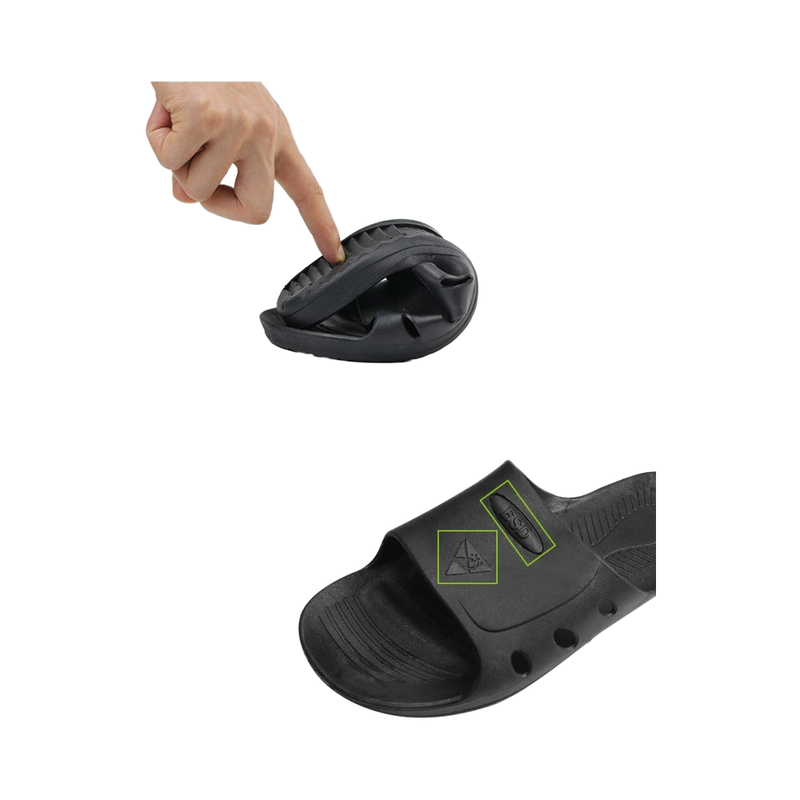 Anti-Static PVC Slippers with Six-Hole Cross Design Soft SPU Electronic Factory Workshop
