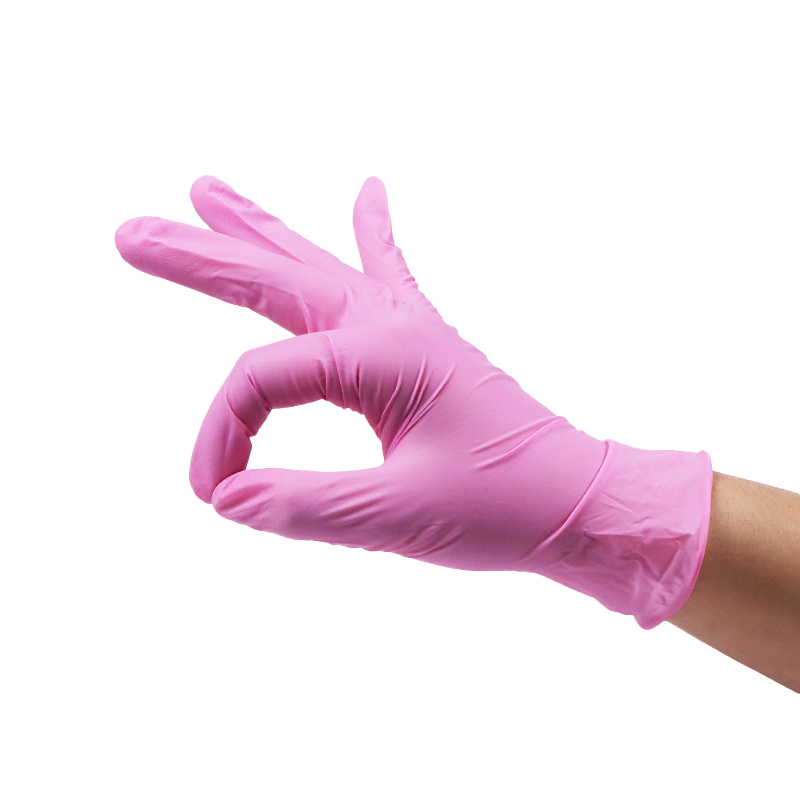 Disposable Pink PVC Nitrile Safety Gloves