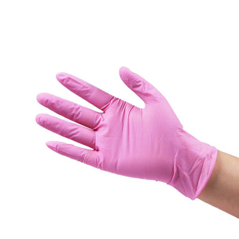Disposable Pink PVC Nitrile Safety Gloves