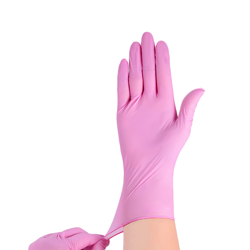 Disposable Pink PVC Nitrile Safety Gloves
