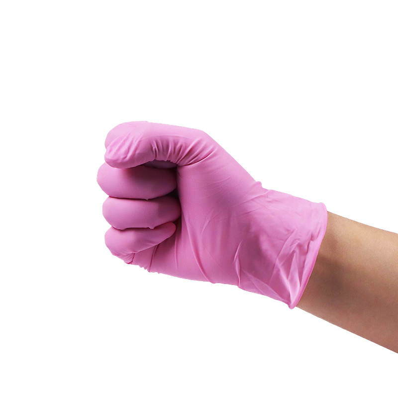 Disposable Pink PVC Nitrile Safety Gloves