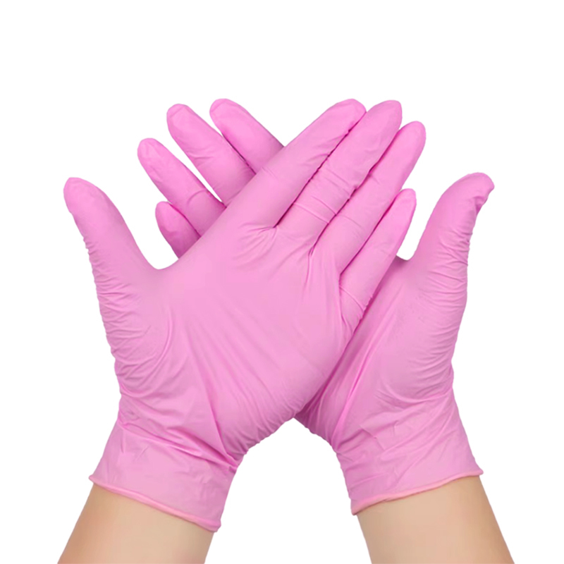 Disposable Pink PVC Nitrile Safety Gloves