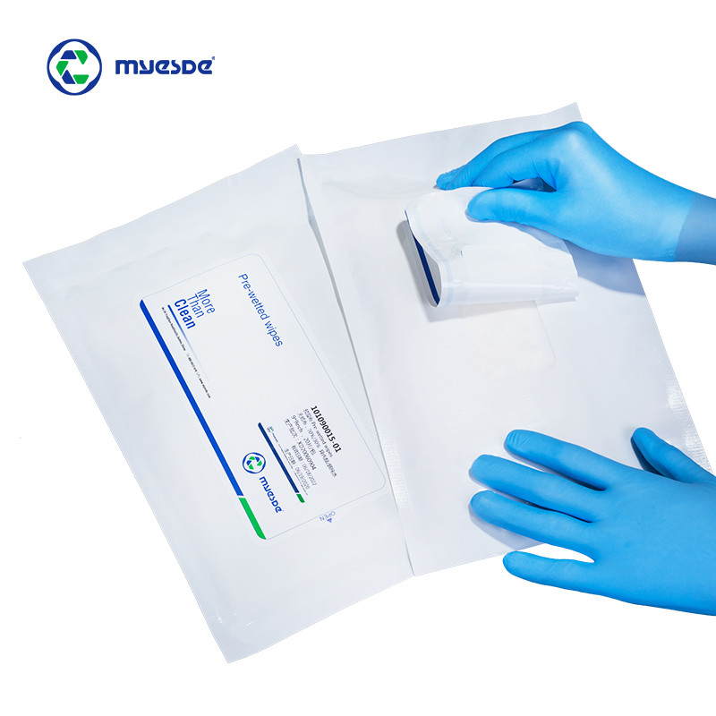 Sterile Pre Wetted Wiper 70% IPA Cleanroom Polypropylene Wipes For Semiconductor Lab