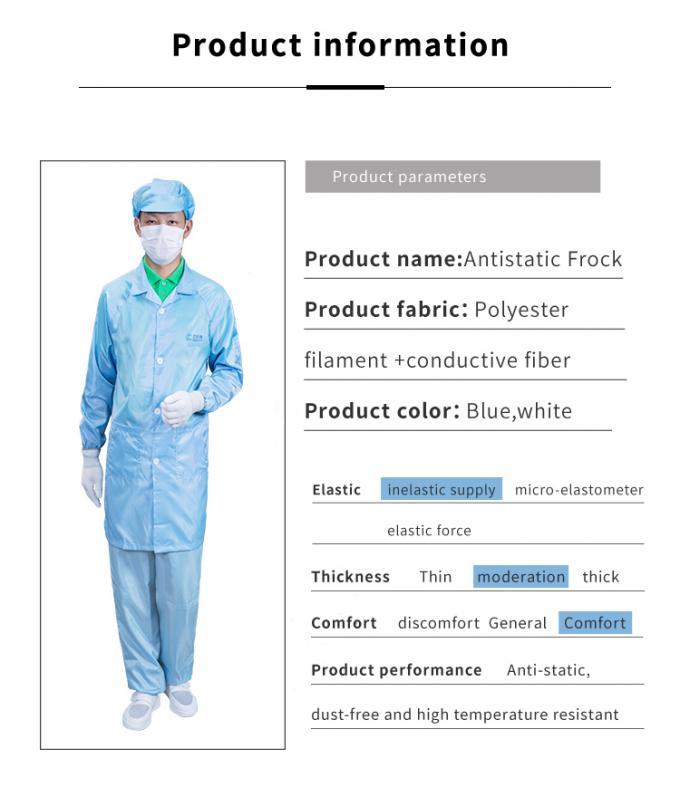 Antistatic Smock Reusable garment ESD cleanroom coverall antistatic